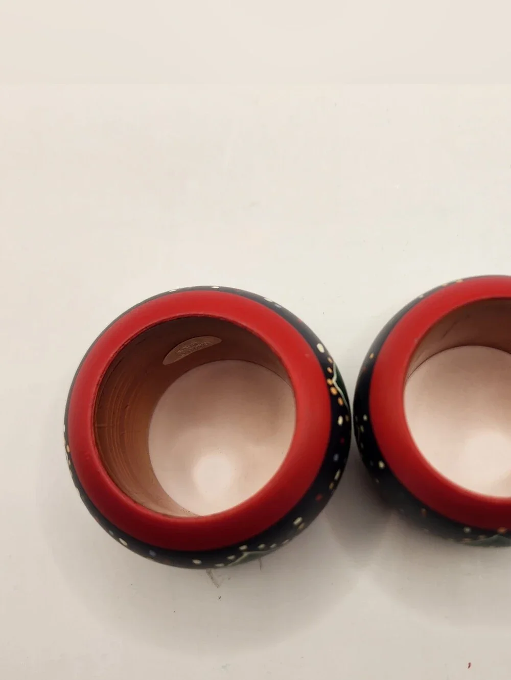 Set Of‎ 4 Christmas Tree Napkin Rings Made In India Winter Holiday Decor